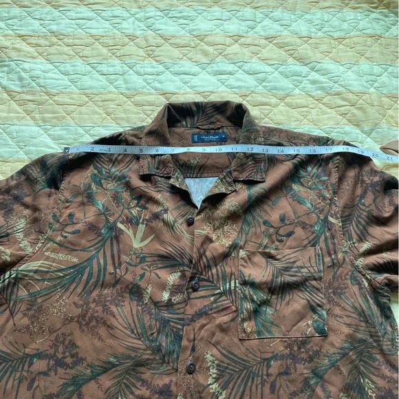 Lucky Brand Men’s M Brown Button-Down Hawaiian Shirt - Picture 8 of 9